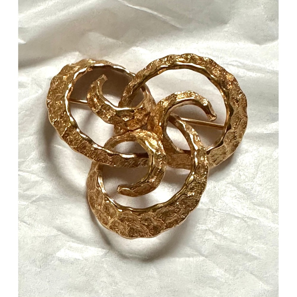 Vintage Van Dell 12k GF Swirl Design Pin Brooch